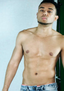 topless bleached male model 